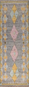 Tribal Moroccan 10 ft Oriental Runner Rug Hand-knotted Plush Wool Carpet 3x10 ft - Picture 1 of 12