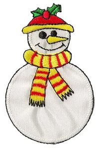Patch écusson patche bonhomme neige Noël brodé thermocollant hotfix  - Picture 1 of 2