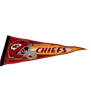 Vintage 90s Kansas City Chiefs Wincraft Sport Banner Pennant NFL Made in USA 30" - Picture 1 of 6