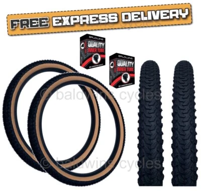 BALDY'S PAAR Baldys 24 x 1,95 Mountainbike BERNSTEINWAND Kinder Off Road Knopf REIFENROHRE