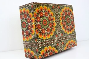 Wood handmade hinged art/craft/storage/trinket box Mandala Moroccan style - Picture 1 of 10