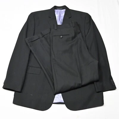 Abrigo deportivo chaqueta pantalones traje Sean John 44L 38x30 negro a rayas Enterprise para hombre Foto 1 de 4