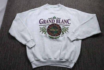 Vintage 90s Grand Blanc Michigan Crewneck Sweater Adult Large USA Grunge Skater - Image 1 of 4