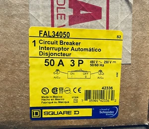 INTERRUPTOR CUADRADO D FAL34050 3 POLOS 50A 480V 250VDC NUEVO EN CAJA LISTO PARA ENVIAR - Imagen 1 de 1