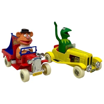 Vintage Kermit The Frog Roadster & Fozzie Die Cast Car Lot1979 Corgi Muppets - Image 1 of 4