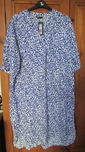 Marks and Spencer linen rich kaftan style ladies dress size 22 reg nwt - Picture 1 of 5