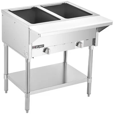 Commercial Stainless Steel Steam Table 2 Pans 7000BTU Gas Food Warmer NG / LP - Image 1 of 4