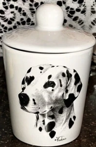 Condiment Jar Dalmatian Best of Breed Stoneware signed dog gift - Picture 1 of 3