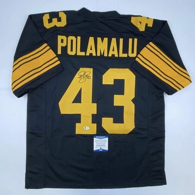 Autographed/Signed TROY POLAMALU Pittsburgh Color Rush Football Jersey BAS COA - Image 1 of 4