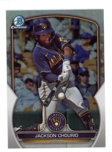 2023 BOWMAN DRAFT CHROME REFRACTOR JACKSON CHOURIO MILWAUKEE BREWERS - Picture 1 of 1