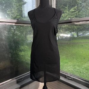Tehen Black Mini Dress Sleeveless Sheer Cover Up Size 2 *see description - Picture 1 of 8