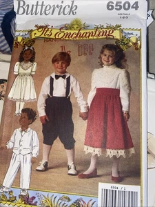 Butterick 6504 Children's Dress Pants Vest Shirt Sewing Pattern Size 1-3 Uncut - Picture 1 of 2