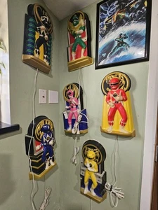 1994 Power Rangers ACTION WALL LITE 18" light pre-owned WORK Lot Of 6 - Picture 1 of 11