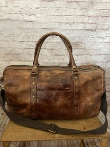 Borsone grande Patricia Nash Milano invecchiato marrone pelle robusta tracolla - Foto 1 di 24
