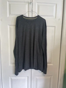 Smartwool Base Layer Shirt Men's 2XL Gray 100% Merino Wool Long Sleeve Crew Neck - Picture 1 of 9