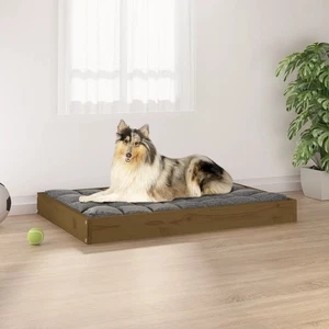 Cama para perros marrón miel madera maciza de pino 36,0 x 25,2 x 3,5 pulgadas simple - Imagen 1 de 8