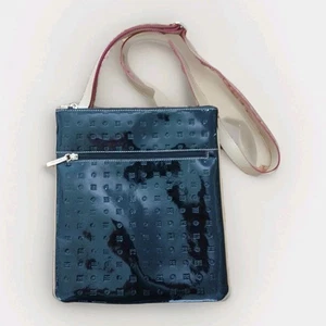 Arcadia Lackleder Umhängetasche schwarz hellbraun Riemen verstellbar Made in Italy - Bild 1 von 15