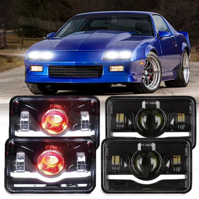 Faros LED para Chevrolet K10 K20 K30 1981 1982 1983 1984 1985 1986 4 piezas 4x6" Foto 1 de 4