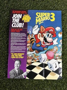 Vintage Super Mario Bros 3 Poster - NES Nintendo Power Super Power Club - Picture 1 of 3