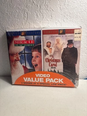 MIRACE ON 34TH STREET/ A CHRISTMAS CAROL VIDEO VALUE PACK NEW FACTORY SEALED - Image 1 of 2