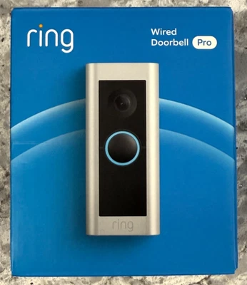 Ring Doorbell Pro Wired Video Doorbell Satin Nickle Motion Detection NEW SEALED - Image 1 of 4
