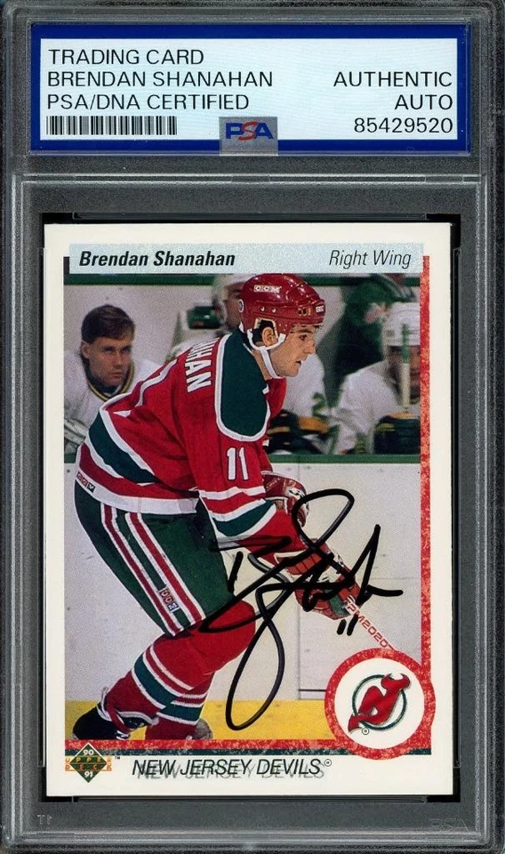 Tarjeta firmada por Brendan Shanahan Upper Deck 1990 (Diablos - autógrafo) ¡Certificado PSA/ADN! Foto 1 de 1