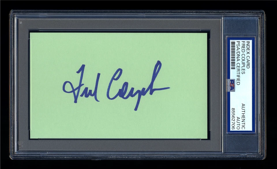 FRED COUPLES SIGNED MINT INDEX CARD PSA/DNA AUTOGRAPHED 1992 MASTERS CHAMPION - Image 1 of 1