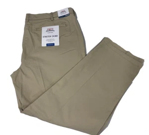Izod Saltwater Relaxed Classic Khaki Stretch Chino Straight Fit Size W38XL29 - Picture 1 of 3