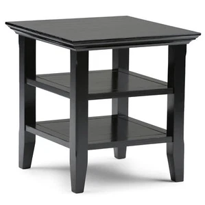 Acadian SOLID WOOD 19 inch Wide Square Transitional End Table - Picture 1 of 74
