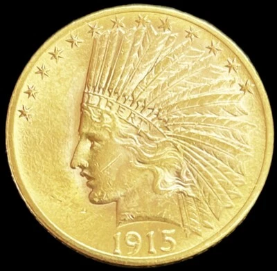 1915 GOLD UNITED STATES $10 DOLLAR INDIAN HEAD COIN - Image 1 of 2