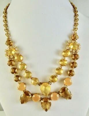 Colar BiB ANN TAYLOR Goldtone pêssego e citrino uso noturno - Imagem 1 de 4