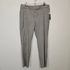 Pantalón Liz Claiborne Cuadros Clásico Emma Tappered Tobillo Carrera Tobillo Oficina Talla 14 - Imagen 1 de 10
