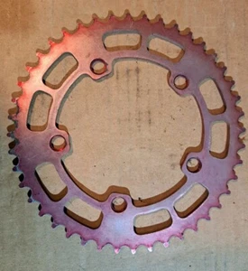 Old School BMX Chainring 44T SUPER DURALUMIN Red - Picture 1 of 3