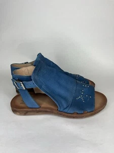 Miz Mooz Leather Ankle-Strap Sandals - Fifi-Denim-blue Women Size 40 US 9 Buckle - Picture 1 of 18