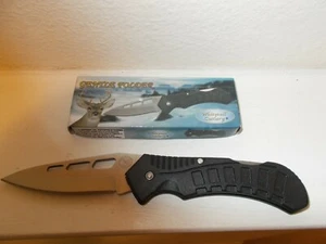 Gentle Folder Whitetail Cutlery 4 1/2" Closed Satin Blade Back Lock  - Picture 1 of 2
