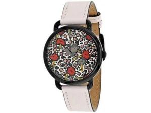 NWT Coach WOMEN DELANCEY ionized plated floral dial Chalk leather watch 14502729 - Picture 1 of 5