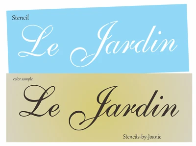 Joanie Stencil Le Jardin Script French Garden Cottage Country DIY Craft Signs - Image 1 of 4