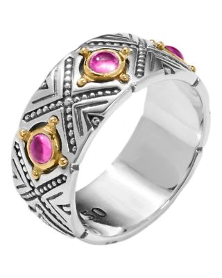 Konstantino Dome Sterling Silver 18k Gold and Corundum Ring DKJ974-538 S6 - Image 1 of 4