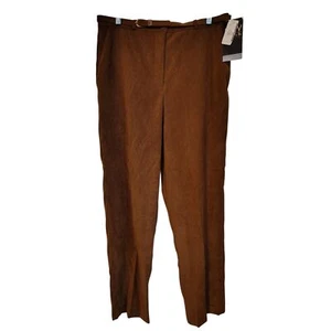 NWT Vintage I.C.Y. by Texport Trading Suede like Brown Trousers - Picture 1 of 10