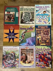Lot of 9 Quilting Books Quilt Projects Patterns Ideas Techniques Motifs - Imagen 1 de 14