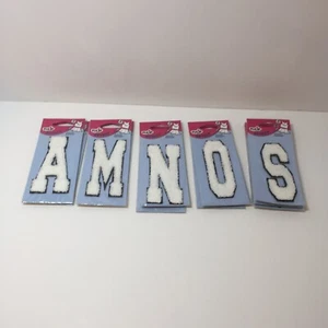 12 Tulip Spirit Iron-on Appliques Patches Letters A M N O S 4" White - Picture 1 of 7