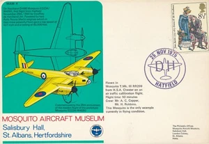 Mosquito Aircraft Museum Cover - 35th Anniv - De Havilland MOSQUITO - 1975 - Picture 1 of 2