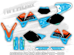 Kit graphique NitroMX pour KTM EXC EXC-F 1998 1999 2000 2001 2002 Enduro 125-520 CC - Photo 1 sur 1