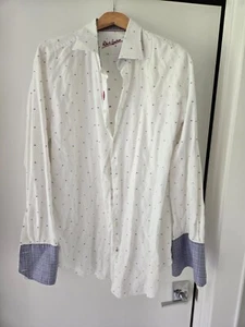 Robert Graham Shirt Mens 18 x 36/37 Tall White Textured Dress Button Up - Picture 1 of 5