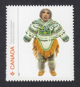 NATIVE DOLL from DIE CUT strip of 3 = TRUTH & RECONCILIATION = MNH Canada 2024 - Picture 1 of 3