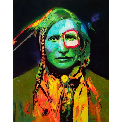 Arte en lienzo Tom GILLEON "Slow Bulls Eye" edición limitada 28" x 35" raro rojo Foto 1 de 4