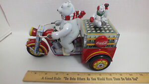 Coca-Cola Polar Bear Motortrike Classic Tin Toy New w/COA Rare Franklin Mint NIB