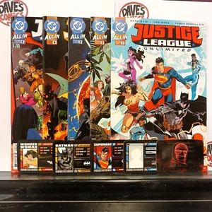 JUSTICE LEAGUE UNLIMITED #1-5 AND JLU MEMBERSHIP ID CARD PROMOS 1ST PRINT - Picture 1 of 2