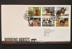 GB QEII 2014 Working Horses Set on Typed Address First Day Cover, Horseheath SHS - Picture 1 of 1