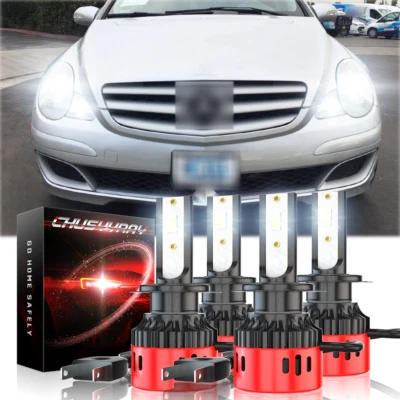 For Mercedes-Benz R350 2006-2010 - 4X H7 H7 LED Headlight Bulbs Kit High Low - Image 1 of 4